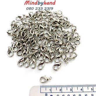 ตะขอก้ามปูเล็ก สีเงิน ขนาด 1.2 cm.