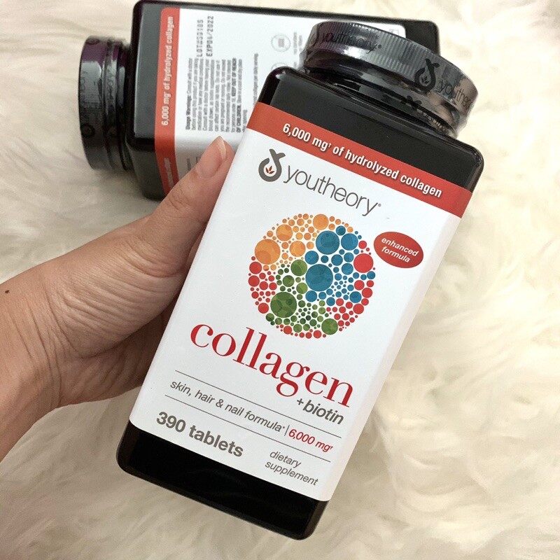 พร้อมส่งฟรี คอลลาเจน Youtheory Collagen Advanced +Biotin สูตรใหม่ล่าสุด