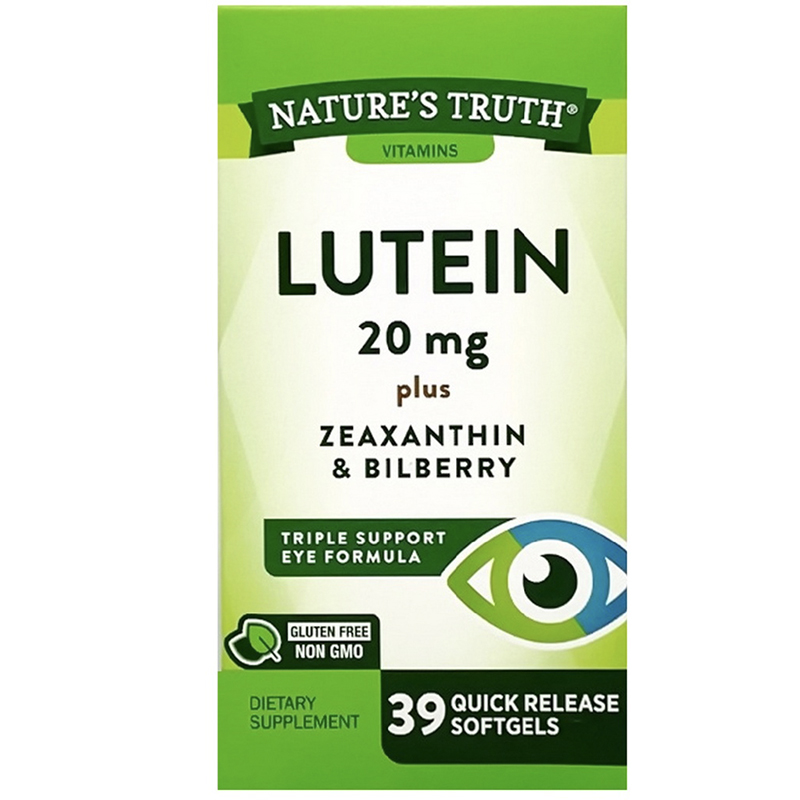 พร้อมส่ง บำรุงสายตา Nature's Truth Lutein 20mg+ Zeaxanthin & Bilberry