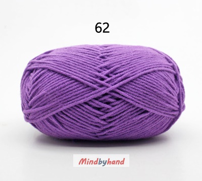 Milk Cotton เส้น4ply สีพื้น 62 Dark purple