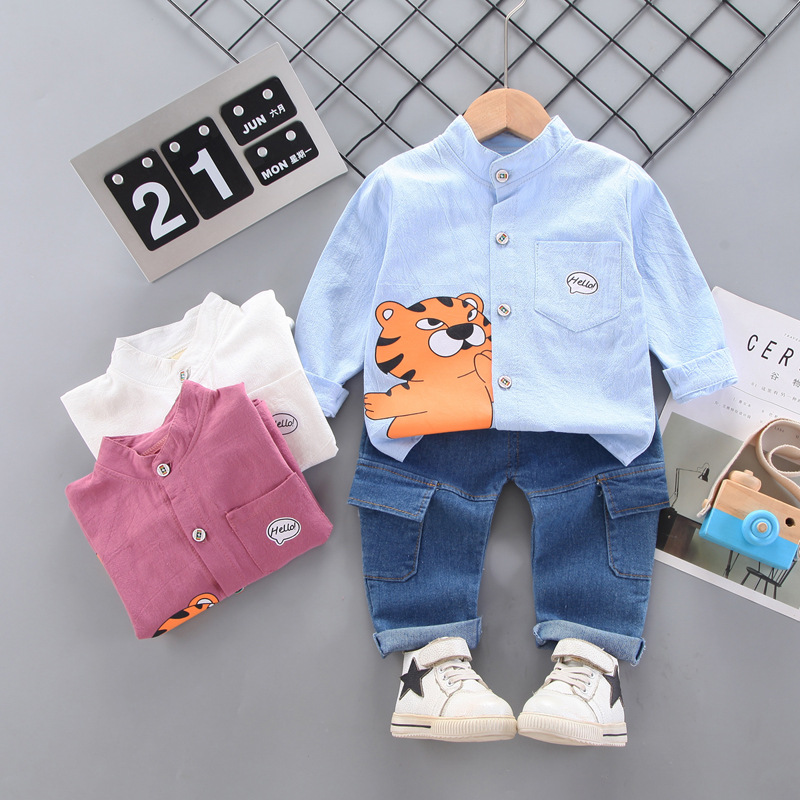 ha1789 เสื้อแขนยาว+กางเกงยีนส์ size 80-110 จำนวน 4 ตัวต่อแพ็ค