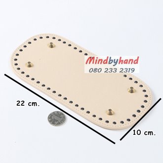 แผ่นหนังรองก้นกระเป๋าสำเร็จรูป ขนาด 10x22 cm. ทรงเหลี่ยม