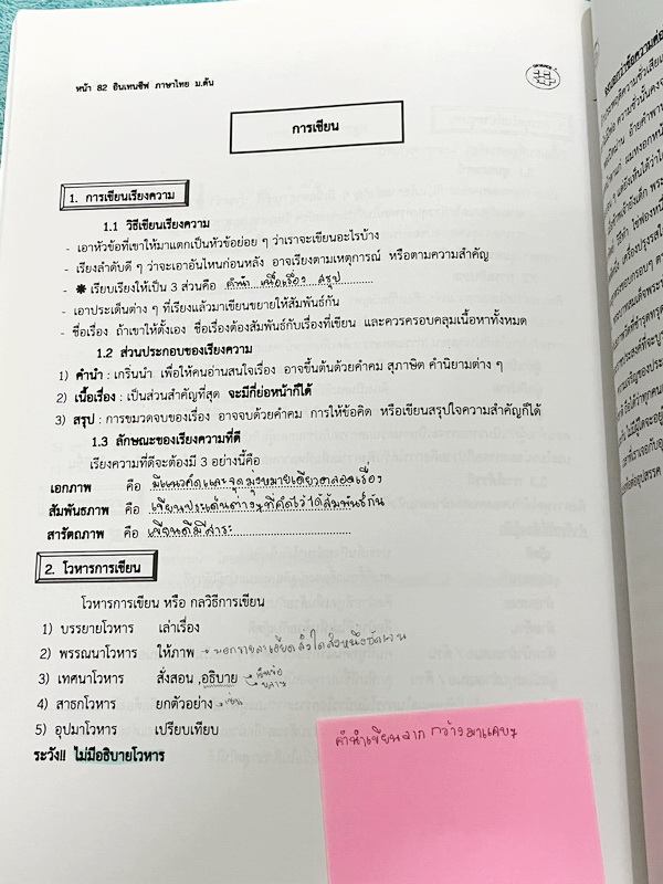 ►อ.ปิง ดาว้อง◄ หนังสือกวดวิชา อ.ปิง Intensive ภาษาไทย ม.ต้น เล่มหนังสือเรียน วรรณคดี+หลักภาษา เนื้อหาครอบคลุมตั้งแต่ระดับชั้น ม.1-2-3 มีความยากลึกถึงสอบเข้า ม.4 โรงเรียนดัง ส่วนเว้นว่างไว้ให้เติมเองเยอะมาก มีจดเกินครึ่งเล่ม จดละเอียด ไม่มีเฉลย