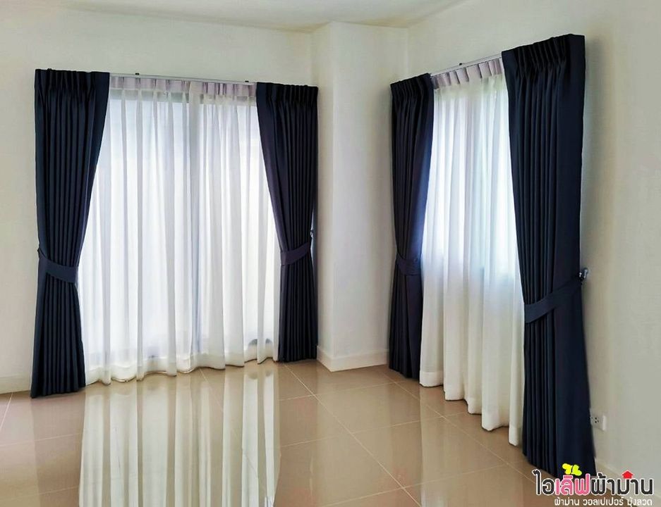 [H499] นิรติ ดอนเมือง งานติดตั้งม่านจีบผ้าทึบ+ผ้าโปร่ง มุ้งลวด และมู่ลี่