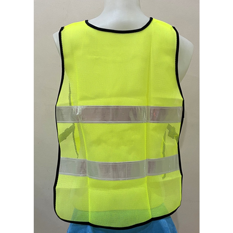 เสื้อกั๊กสะท้อนแสง แบบตาข่าย มีคลิปล็อคด้านข้าง