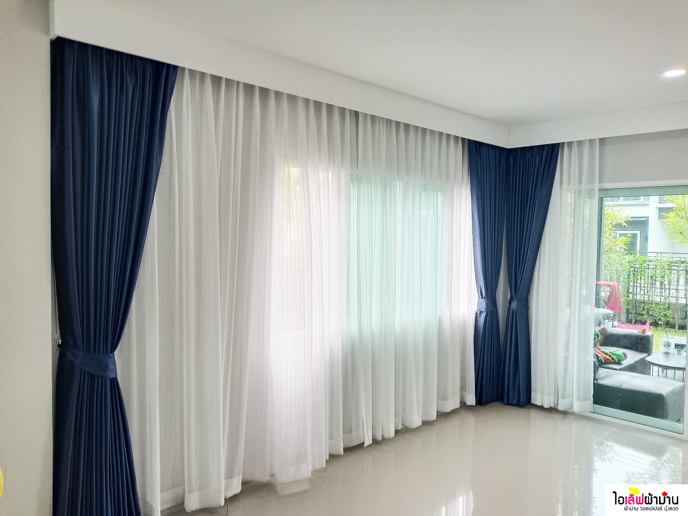 [H502] ติดตั้งผ้าม่านพร้อมกล่องไม้บังราง หน้างาน CENTRO รังสิตคลอง 4-วงแหวน⛅️🏡