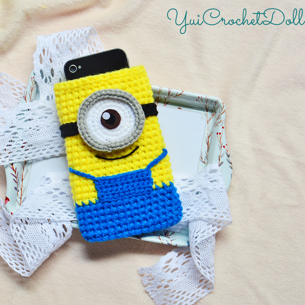 ซองใส่โทรศัพท์มือถือไหมพรม มินเนี่ยน