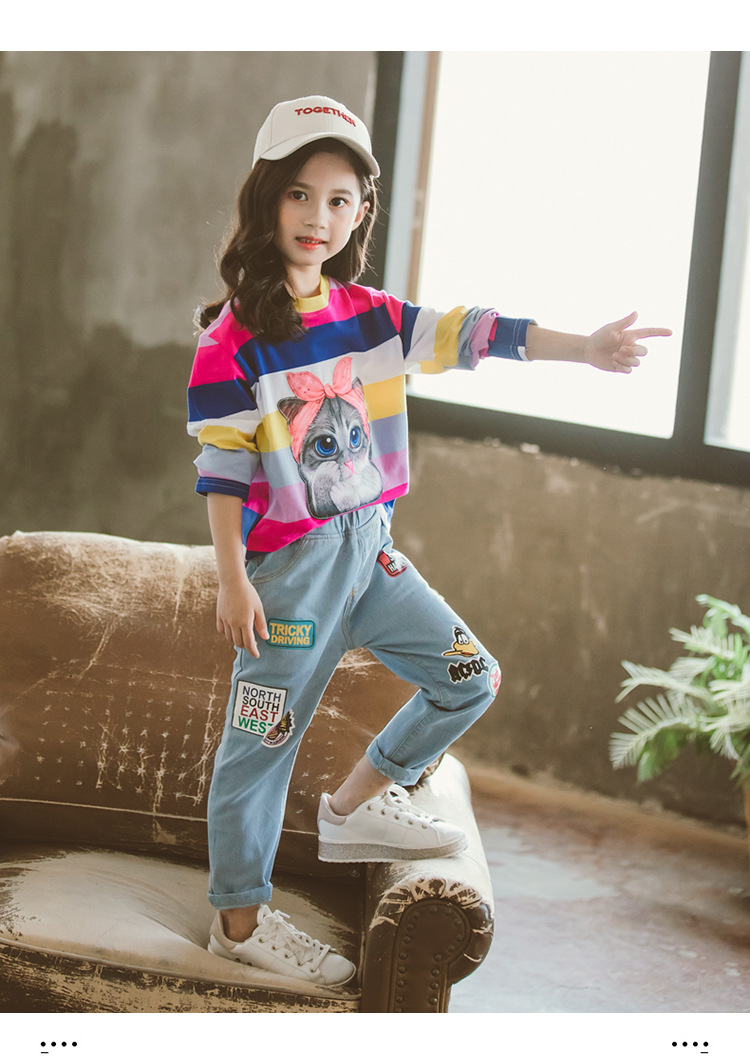 dr4493 เสื้อ+กางเกงยีนส์ เด็กโต 3 ตัวต่อแพ็ค 110-160 (เลือกไซส์ได้ให้ครบแพ็ค)