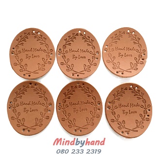 แผ่นหนัง Handmade ทรงกลมรี