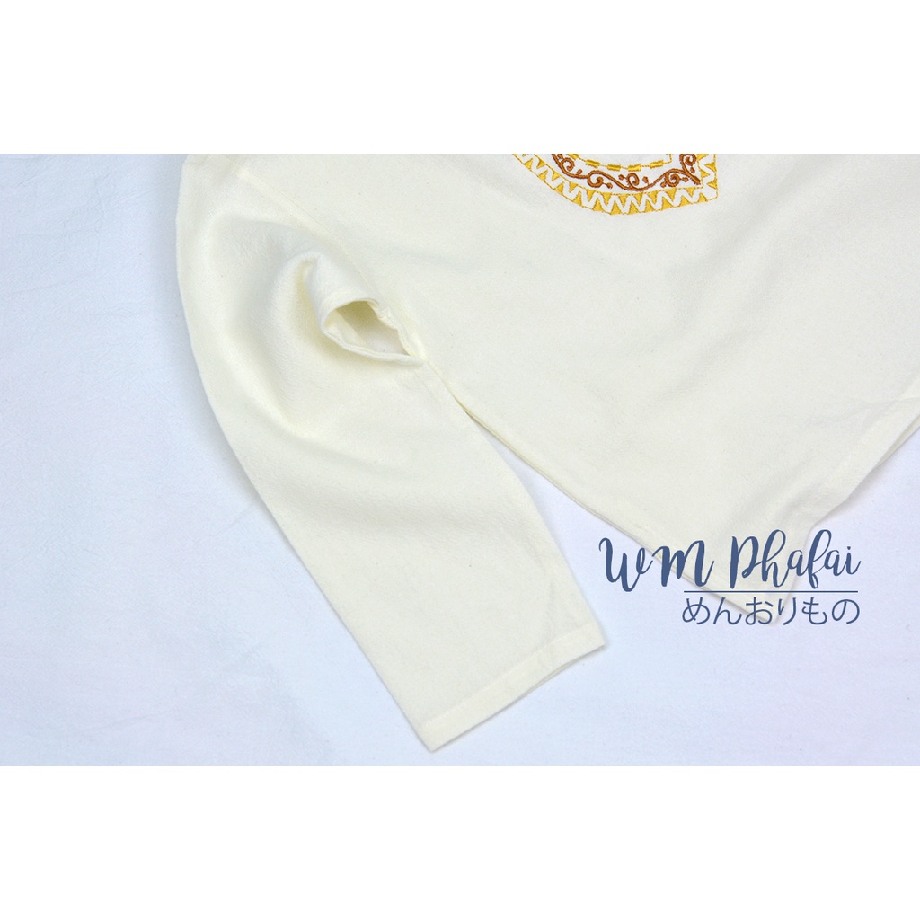เสื้อเด็กหม่องวินเทจ (แขนยาว) เสื้อคอจีนปักลาย สไตล์พื้นเมือง