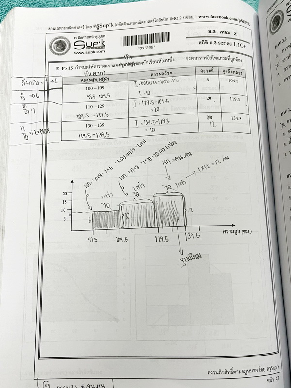 ►ครูพี่ซุปเค◄ หนังสือเรียนพิเศษ ม.3 เทอม 2 ความน่าจะเป็น อสมการ อสมการตัวแปรเดียว สถิติ สรุปปีทากอรัส ตรีโกณมิติ มีสรุปสูตรกระชับ โจทย์เข้มข้น โจทย์มีความยากลึกถึงเตรียมตัวสอบเข้า ม.4 โรงเรียนดัง มีเฉลยละเอียดบางข้อของอาจารย์พิมพ์ไว้เรียบร้อย เป็นเฉลยและเ