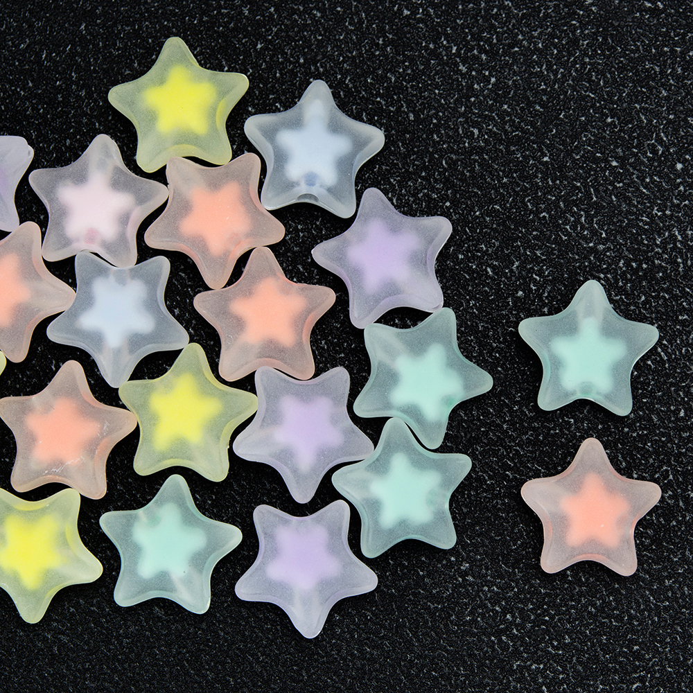 ลูกปัดอะคริลิคโทนขุ่น Matt Beads ดอกไม้ ดาว หัวใจ แคนดี้ สําหรับทําเครื่องประดับ DIY Craft╭♥