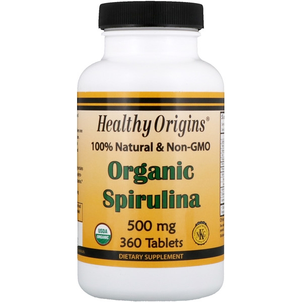 พร้อมส่งฟรี สาหร่ายสไปรูลิน่า Healthy Origins Organic Spirulina 500mg.