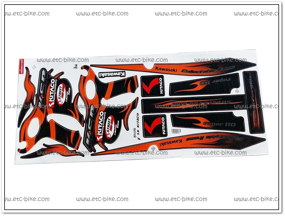 สติ๊กเกอร์ KSR-KITACO ติดรถสีส้ม