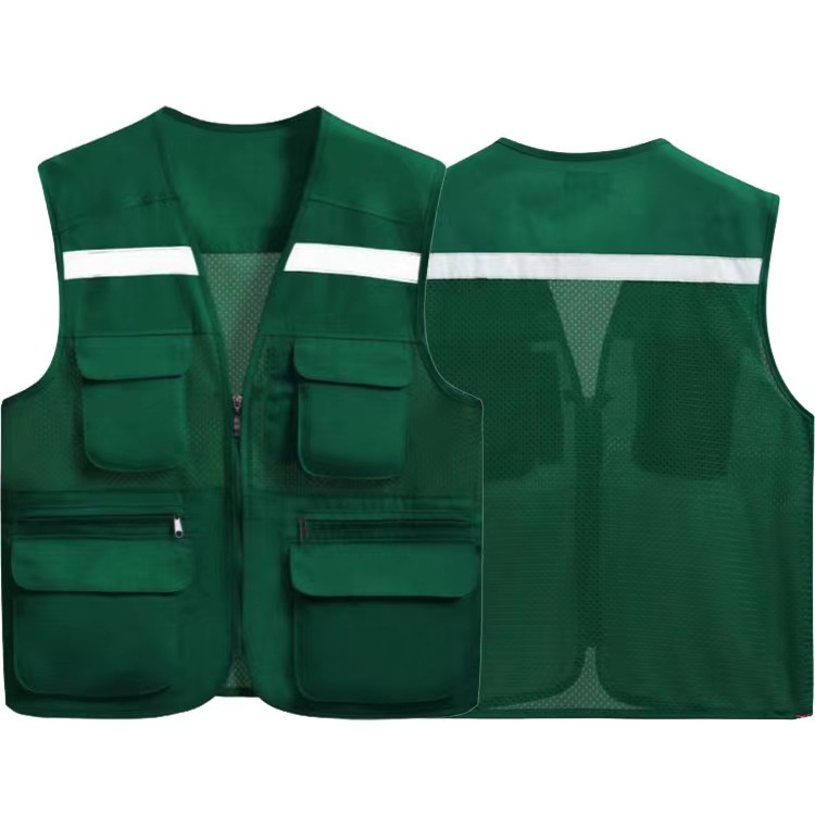 เสื้อแจ็คเก็ตสะท้อนแสงมี 6 กระเป๋าและกระเป๋าดินสอ