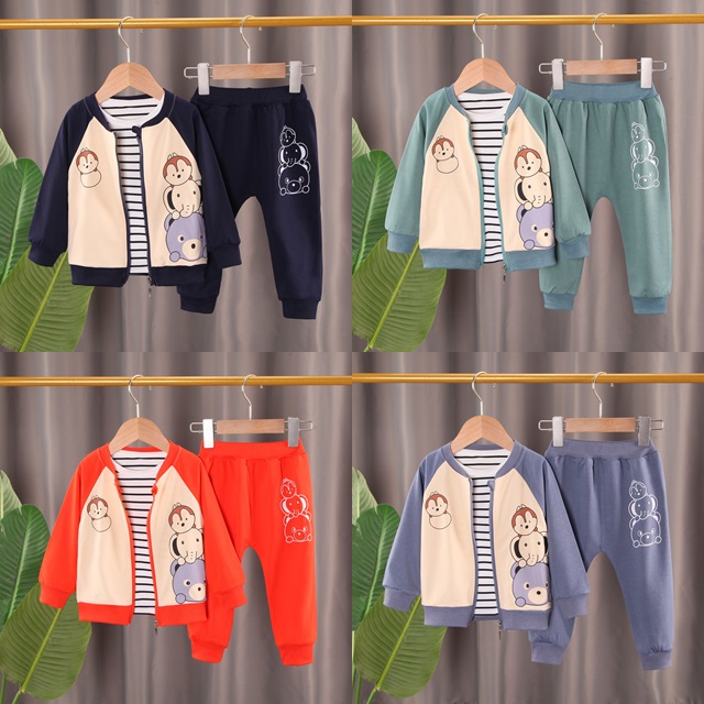 ha1823 เสื้อ+กางเกง(3ชิ้น) size 80-110 จำนวน 4 ตัวต่อแพ็ค