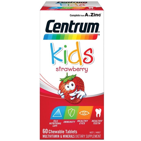 พร้อมส่ง วิตามินรวมสำหรับเด็ก แบบเคี้ยวได้ Centrum Kids Multi Vitamin Strawberry