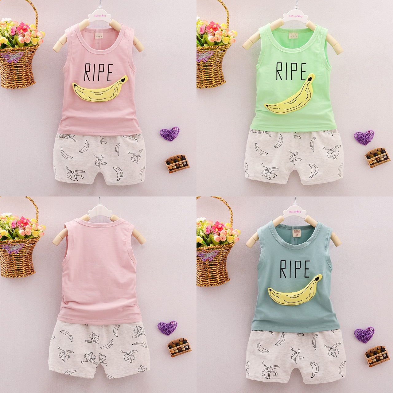 ha299 เสื้อกล้าม+กางเกง size 80-110 4 ตัวต่อแพ็ค