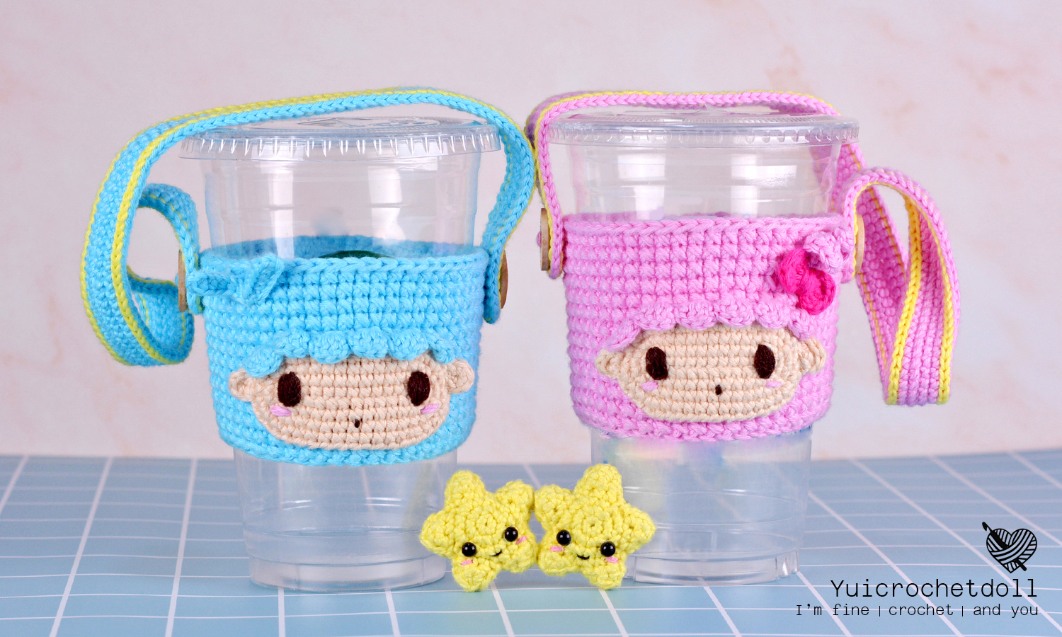 แพทเทิร์นถุงหิ้วแก้วโครเชต์ 16&22 ออนซ์ ชุด 1