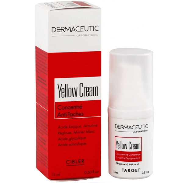พร้อมส่งฟรี ลดรอยดำ ฝ้า กระ Dermaceutic Yellow Cream 15ml.