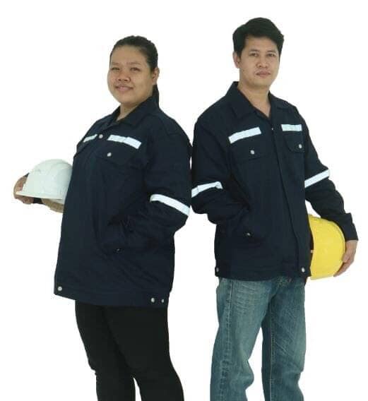 เสื้อแจ๊คเก็ต Safey มี 3 สี คือ สีส้ม, สีกรมท่า, สีกากี