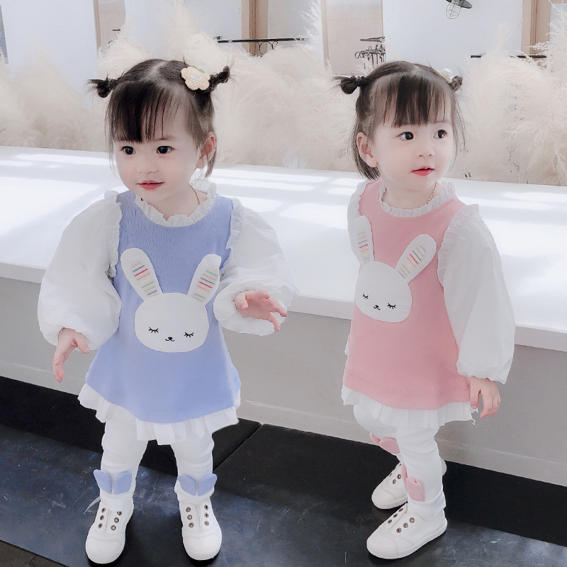 my2605 เดรสแขนยาว+กางเกง size 80-110 จำนวน 4ตัว ต่อแพ็ค