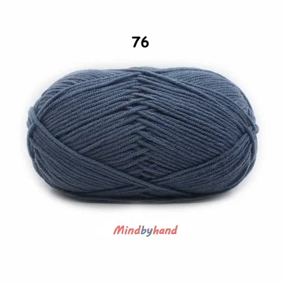 Milk Cotton เส้น4ply สีพื้น 76 grey blue