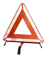 สามเหลี่ยมฉุกเฉิน / สามเหลี่ยมทับทิมสะท้อนแสง ขนาด ความสูง 17 นิ้ว x ยาว 17.5 นิ้ว พร้อมกล่องพลาสติก