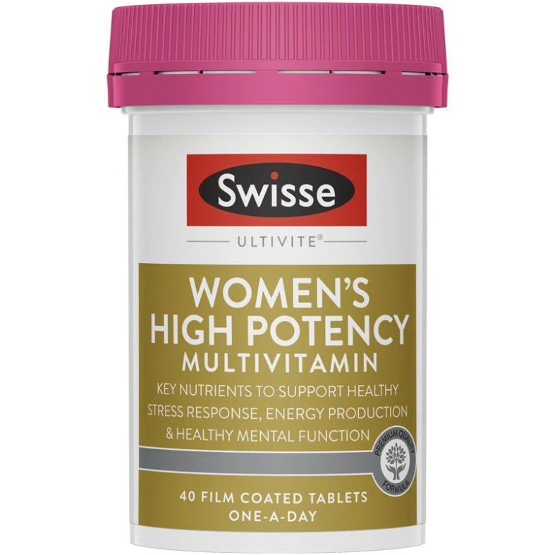 พร้อมส่ง เสริมสร้างความมีชีวิตชีวา สุขภาพกระดูก สุขภาพผิว Swisse Ultivite Women's High Potency Multivitamin 40 Tablets