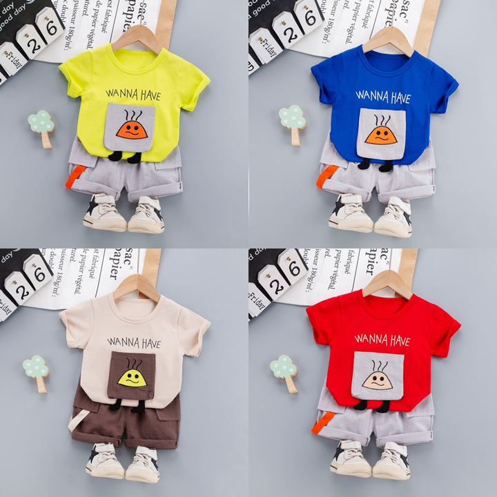 ha1479 เสื้อ+กางเกง size 80-110 จำนวน 4 ตัวต่อแพ็ค