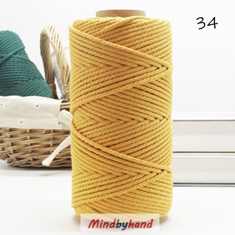 เชือกคอตตอล สี 34 สีเหลืองมัสตาล