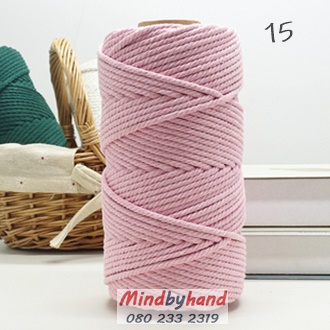 เชือกคอตตอล สี 15 สีชมพูหวาน
