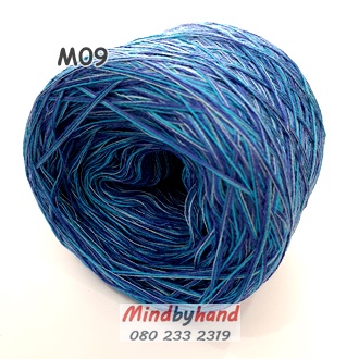 ไหมเรย่อน สีเหลือบ M09 สีโทนฟ้า น้ำเงิน