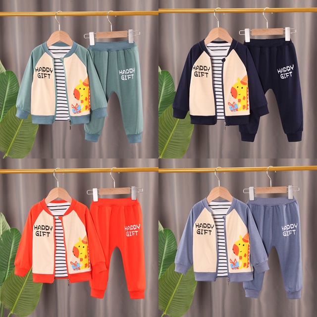 ha1827 เสื้อ+กางเกง(3ชิ้น) size 80-110 จำนวน 4 ตัวต่อแพ็ค