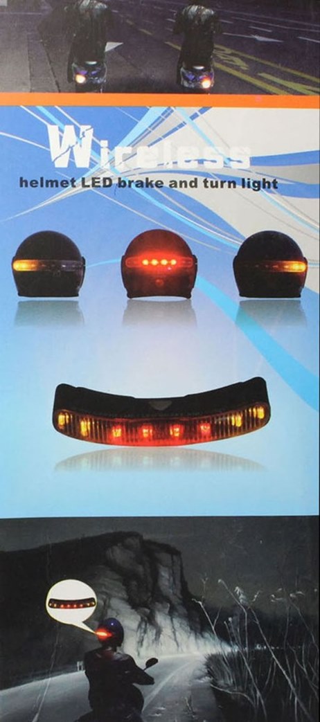 ไฟเลี้ยว ไฟเบรคไร้สาย ติดหมวกกันน็อค ( Wireless helmet signal light )