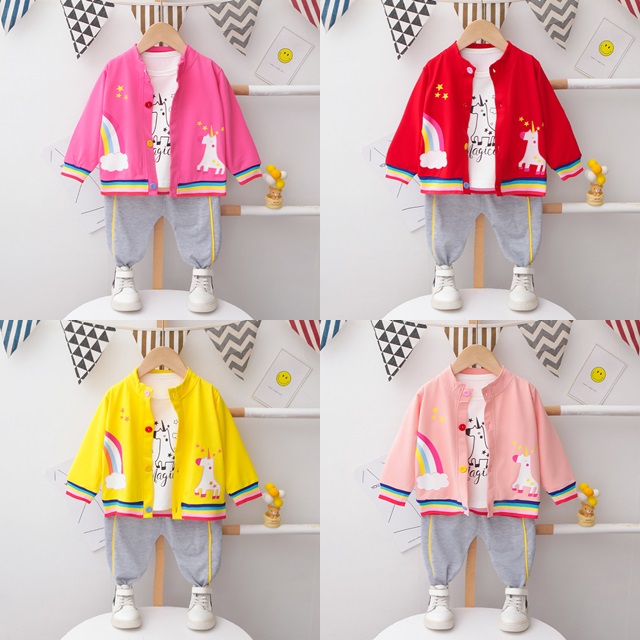 ha1811 เสื้อ+กางเกง(3ชิ้น) size 80-110 จำนวน 4 ตัวต่อแพ็ค