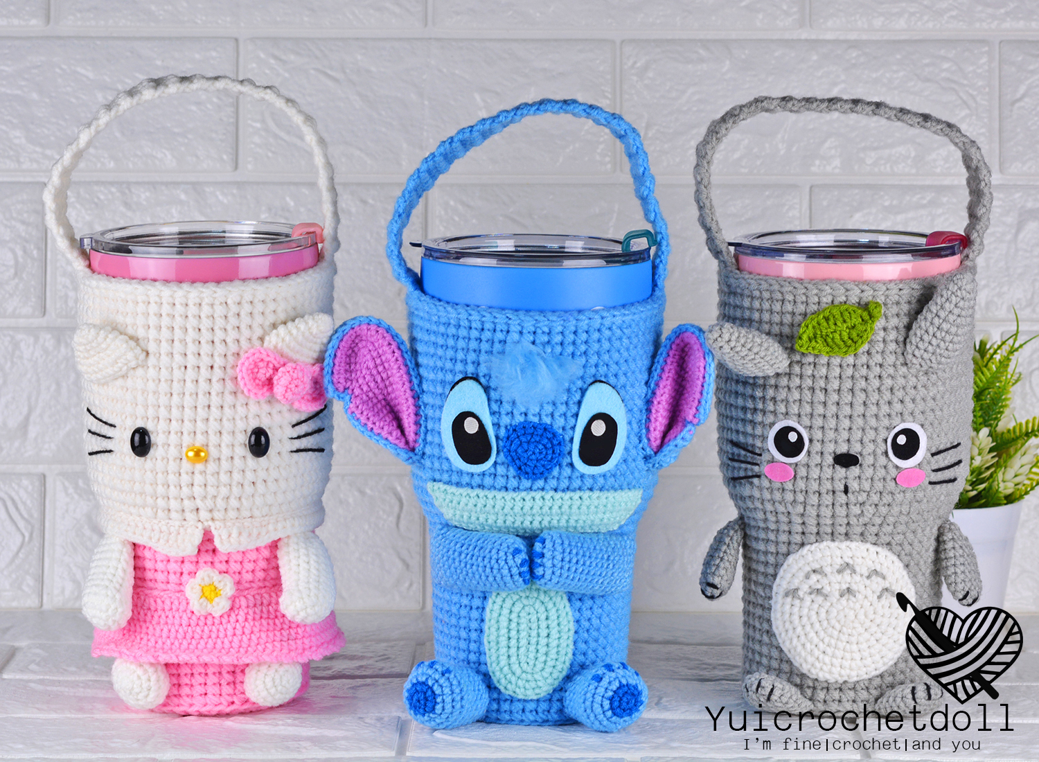 แพทเทิร์นถุงใส่แก้วเยติโครเชต์ ขนาด 30 ออนซ์