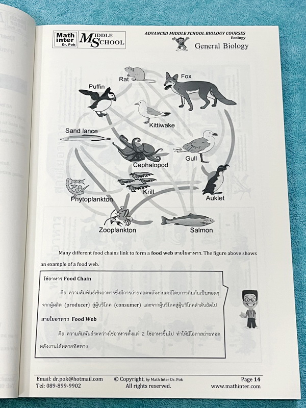 ►สอบ สอวน. ,สอบแข่งขันขึ้น ม.4◄ หนังสือเรียน Dr.POK ชีววิทยาสอบ สอวน. สอบแข่งขันขึ้น ม.4 สอบ SAT2 เรื่องนิเวศวิทยา มีสรุปเนื้อหา และโจทย์ระดับยาก Advanced ทั้งเนื้อหาและโจทย์ในหนังสือมีทั้งภาษาไทย + ภาษาอังกฤษ เหมาะสำหรับเด็กที่มีพื้นฐานสูง เนื้อหาตีพิมพ์