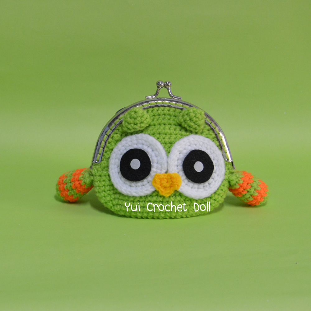 กระเป๋าปิ๊กแป๊กไหมพรมนกฮูกตาโต