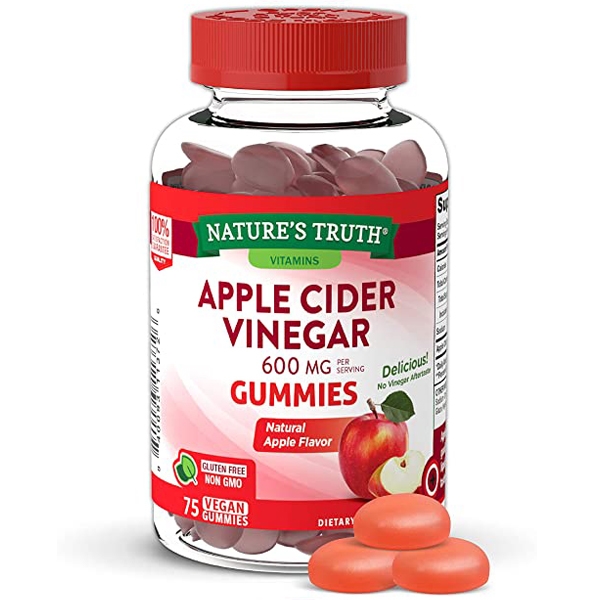 พร้อมส่งฟรี แบบเคี้ยว Nature's Truth Apple Cider Vinegar Gummies 600mg.