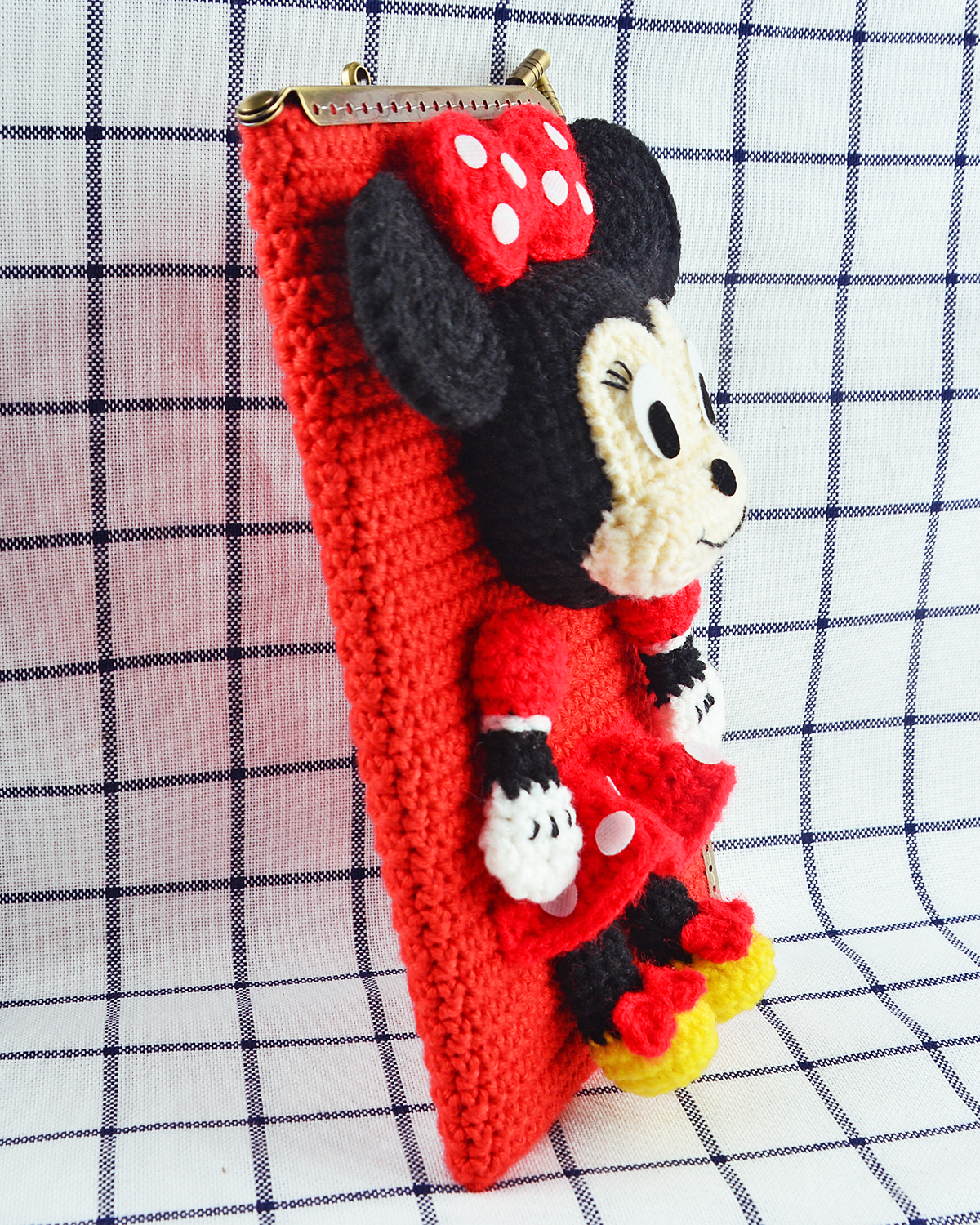 แพทเทิร์นกระเป๋าปิ๊กแป๊กใส่โทรศัพท์มือถือ มินนี่เม้าส์