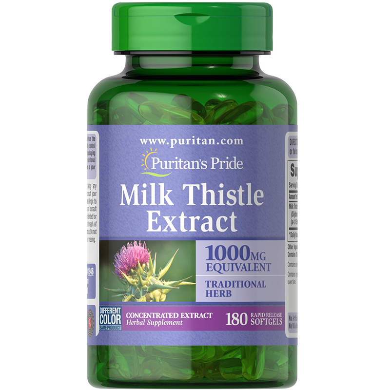 พร้อมส่ง วิตามินบำรุงตับ Puritan’s Pride Milk Thistle 4:1 Extract 1000mg. 180 เม็ด