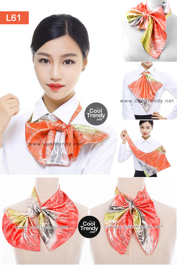 L61 ผ้าพันคอสำเร็จรูป ผ้ายูนิฟอร์ม uniform ผ้าไหมซาติน