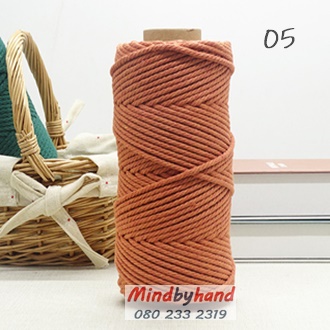 เชือกคอตตอล สี 05 สีน้ำตาลแดง