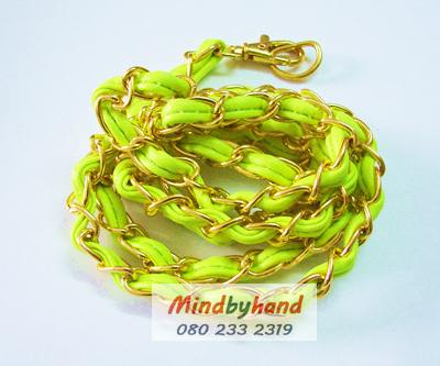 โซ่สายกระเป๋าสีทอง + ก้ามปู + ห่วง D ร้อยหนัง