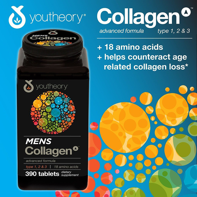 พร้อมส่งฟรี คอลลาเจนสำหรับผู้ชาย Youtheory Men Collagen