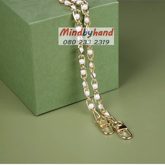 โซ่สายกระเป๋า สีทองร้อยมุก