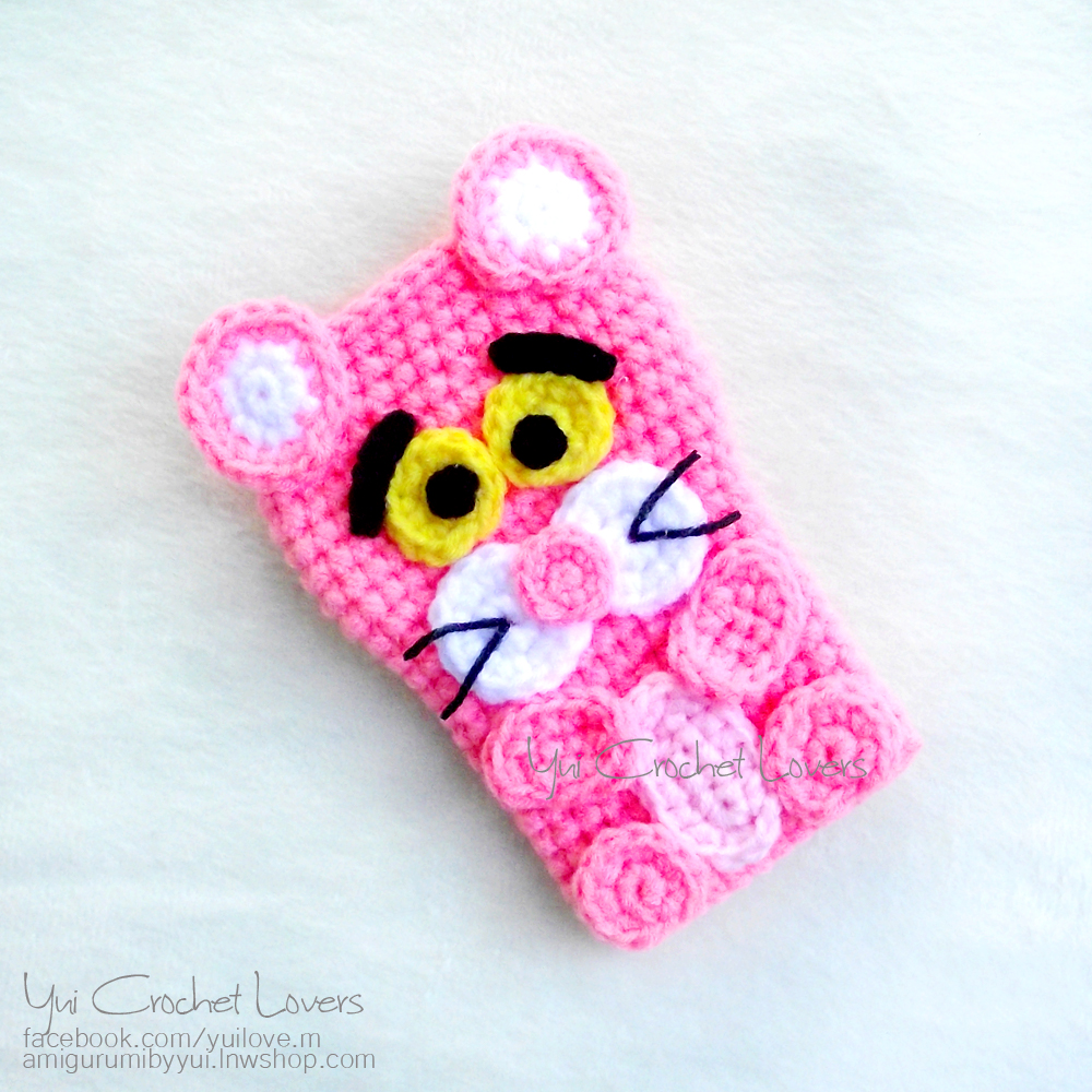 ซองใส่โทรศัพท์มือถือไหมพรม พิงค์แพนเตอร์