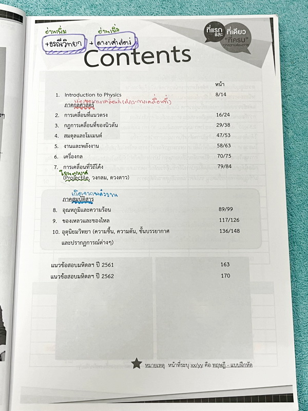 ►หนังสือสอบเข้ามหิดล,สอบเข้าจุฬาภรณ์◄ หนังสือกวดวิชาออนดีมานด์ ติวเข้มเข้ามหิดลและจุฬาภรณ์ วิชาฟิสิกส์ ในหนังสือมีสรุปเนื้อหาระดับชั้น ม.ต้น ทั้งหมด ม.1-2-3 มีแนวข้อสอบและโจทย์แบบฝึกหัด อาจารย์มีเน้น Key Idea สำคัญที่ควรจำ ในหนังสือมีจดบางหน้า จดละเอียด ล