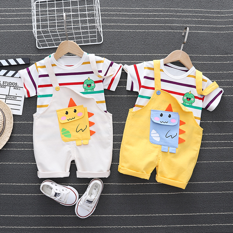 ha1384 เสื้อ+กางเกงเอี๊ยม size 80-110 จำนวน 4 ตัวต่อแพ็ค